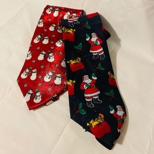 Pair of Hallmark Holiday/ Santa/ Snowman Ties